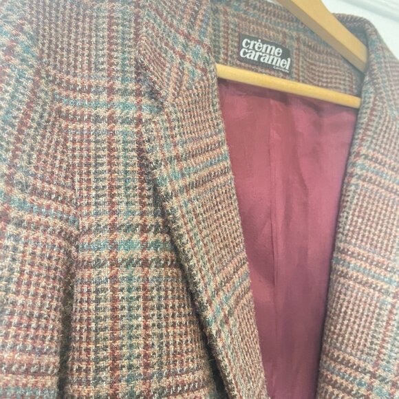 Vintage Poly/Wool Tweed Check Blazer - Size M - Picture 13 of 15